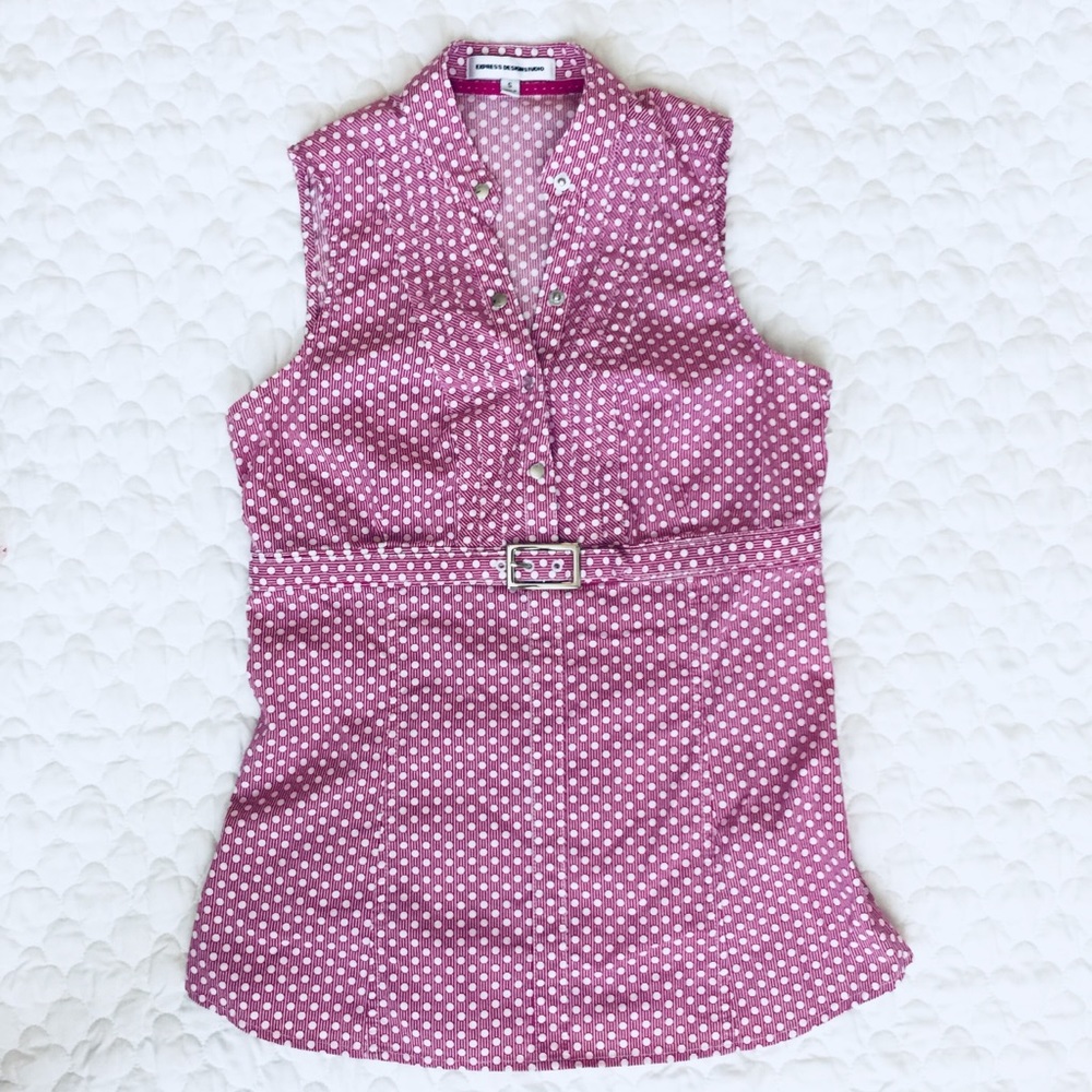 Express sleeveless geometric blouse